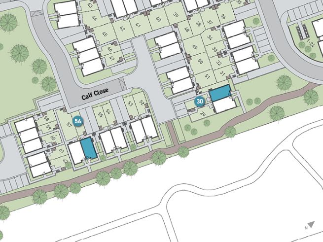 Site plan, 3 bedroom houses - artist's impression subject to change
